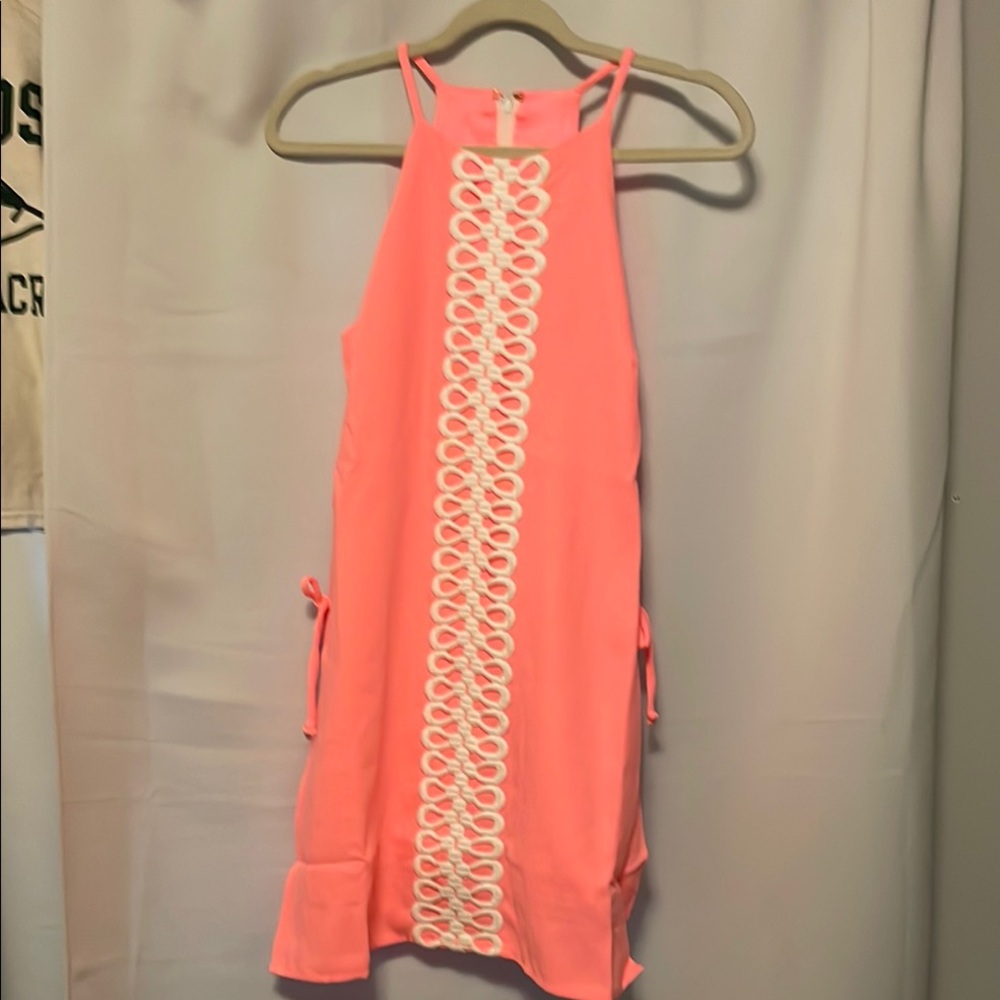 Lilly Pulitzer Pink and White Halter Sundress